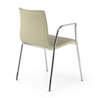bezoekersstoel beige met armen kunstleder vaste armleuningen 6