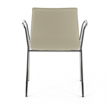 bezoekersstoel beige met armen kunstleder vaste armleuningen 7
