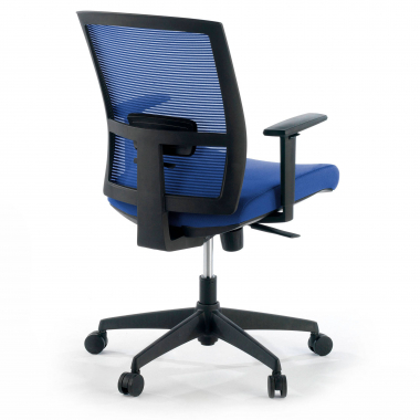 ergonomische bureaustoel blauw zwarte structuur netstof mesh 1d verstelbare armleuningen lumbale steun 8