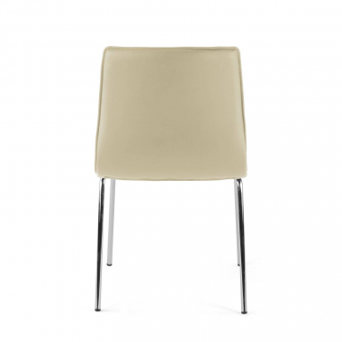 vergaderstoel beige 4 poten kunstleder zonder armleuningen 7