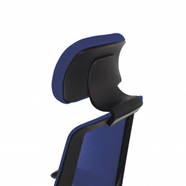 bureaustoel blauw belinda netstof mesh 1d verstelbare armleuningen lumbale steun hoofdsteun 9