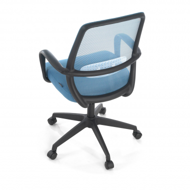 draaistoel blauw zwarte structuur netstof mesh vaste armleuningen 8