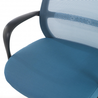 draaistoel blauw zwarte structuur netstof mesh vaste armleuningen 4