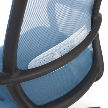 draaistoel blauw zwarte structuur netstof mesh vaste armleuningen 5