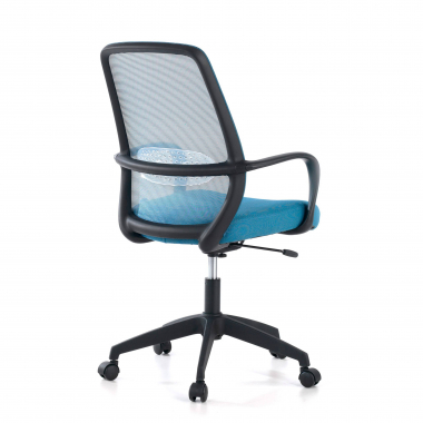 draaistoel blauw zwarte structuur netstof mesh vaste armleuningen 7