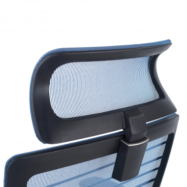 bureaustoel blauw tesla netstof mesh 3d verstelbare armleuningen lumbale steun hoofdsteun 5