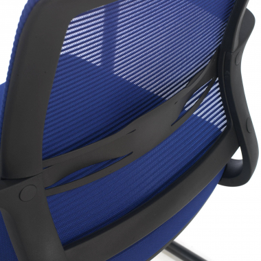 vergaderstoel blauw alpha netstof mesh vaste armleuningen 5