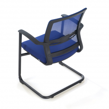 vergaderstoel blauw alpha netstof mesh vaste armleuningen 8