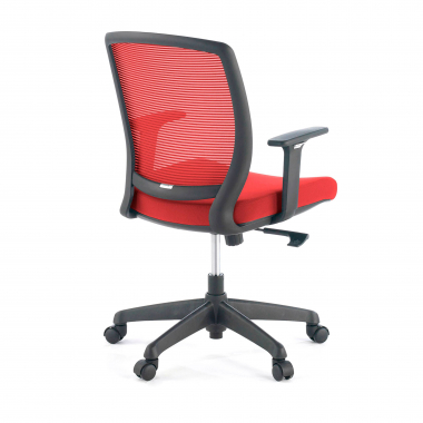 draaistoel rood stoel zwarte structuur netstof mesh 1d verstelbare armleuningen 4