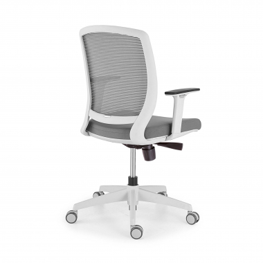 draaistoel wit grijs stoel witte structuur netstof mesh 1d verstelbare armleuningen 3