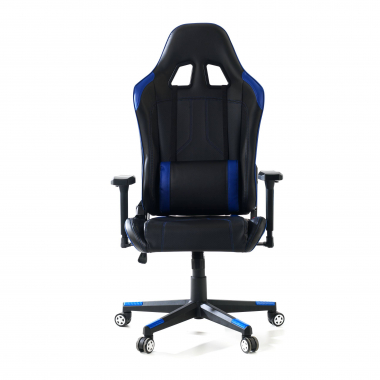gamestoel blauw bureaustoel kunstleder 3d verstelbare armleuningen 3