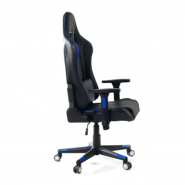 gamestoel blauw bureaustoel kunstleder 3d verstelbare armleuningen 6