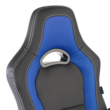 gamestoel blauw dakar kunstleder vaste armleuningen 4