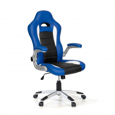 gamestoel blauw lotus kunstleder opklapbare armleuningen 1