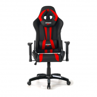 gamestoel rood spider kunstleder beweegbare armleuningen lumbale en cervicale kussen hoofdsteun 4