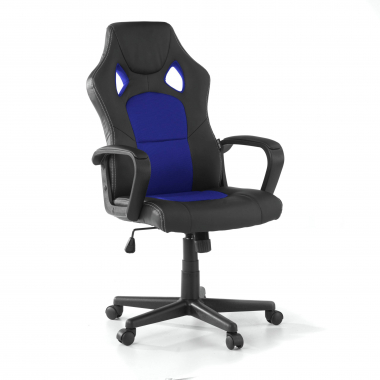 gamestoel blauw montmelo kunstleder vaste armleuningen 1