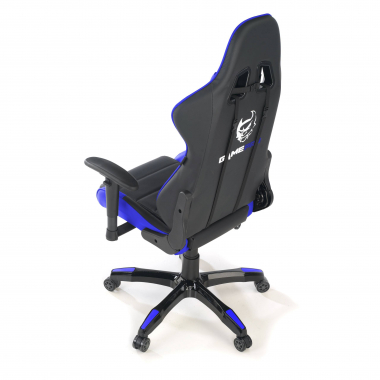 gamestoel blauw game pro kunstleder beweegbare armleuningen lumbale en cervicale kussen hoofdsteun 8