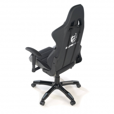 gamestoel grijs game pro kunstleder beweegbare armleuningen lumbale en cervicale kussen hoofdsteun 7