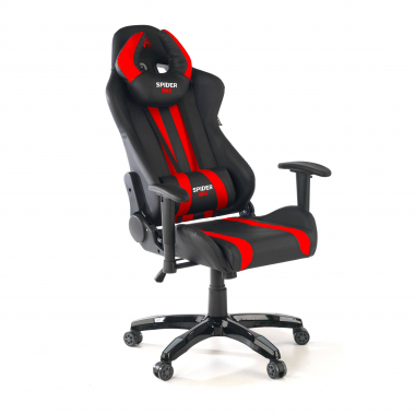 gamestoel rood spider kunstleder beweegbare armleuningen lumbale en cervicale kussen hoofdsteun 8