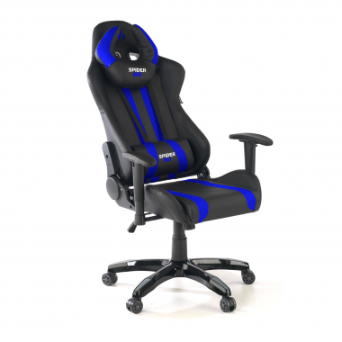 gamestoel blauw spider kunstleder beweegbare armleuningen lumbale en cervicale kussen hoofdsteun 7