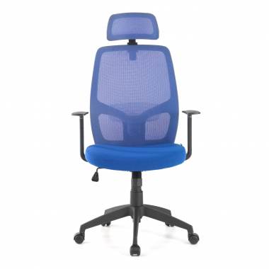 bureaustoel blauw argos netstof mesh vaste armleuningen hoofdsteun 3