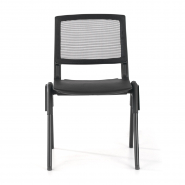 vergaderstoel zwart shield netstof mesh zonder armleuningen 3