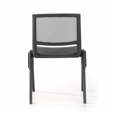 vergaderstoel zwart shield netstof mesh zonder armleuningen 10
