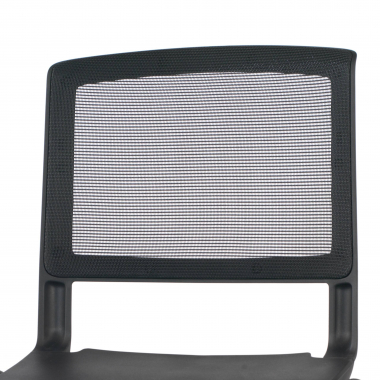 vergaderstoel zwart shield netstof mesh zonder armleuningen 5
