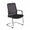 Vergaderstoel Bali, ergonomische rugleuning, sledeframe, kunstleer