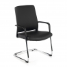 Vergaderstoel Bali, ergonomische rugleuning, sledeframe, kunstleer