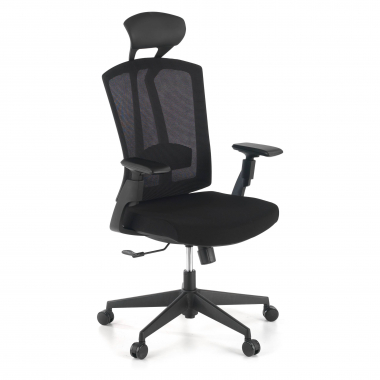 ergonomische bureaustoel zwart ridley netstof mesh 3d verstelbare armleuningen lumbale steun hoofdsteun 1
