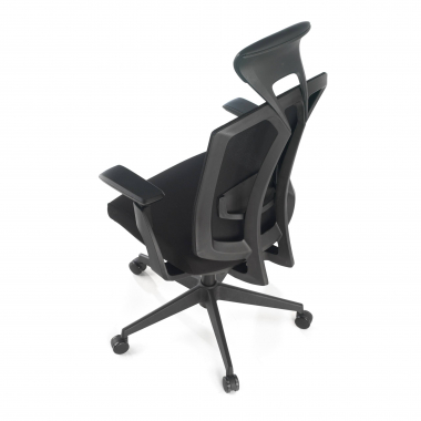 ergonomische bureaustoel zwart ridley netstof mesh 3d verstelbare armleuningen lumbale steun hoofdsteun 8