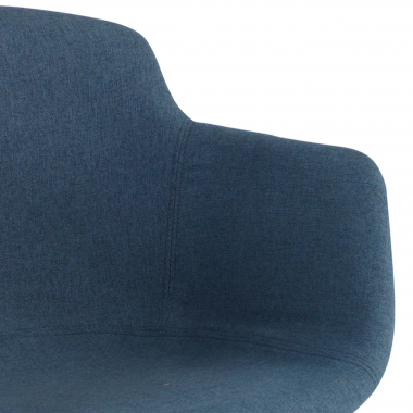 vergaderstoel wit blauw 4 poten stof gestoffeerde armleuningen 6