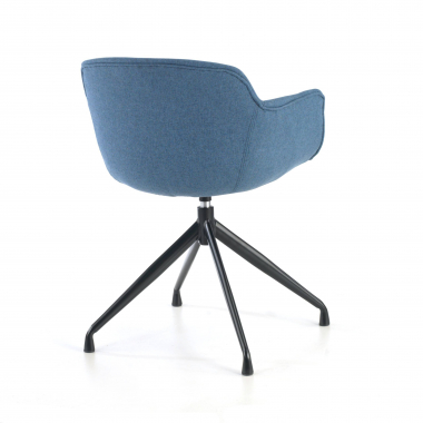 vergaderstoel blauw basis piramide stof gestoffeerde armleuningen 7