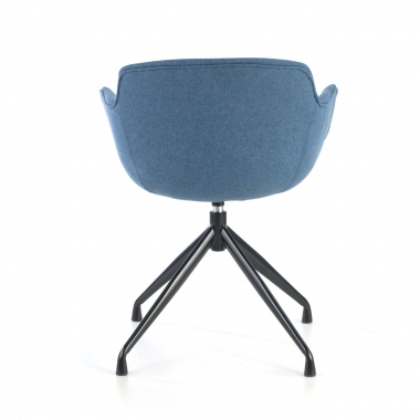 vergaderstoel blauw basis piramide stof gestoffeerde armleuningen 8