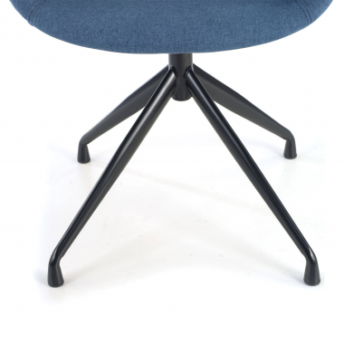 vergaderstoel blauw basis piramide stof gestoffeerde armleuningen 5