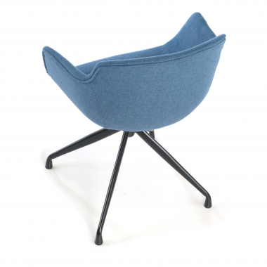 vergaderstoel blauw basis piramide stof gestoffeerde armleuningen 4