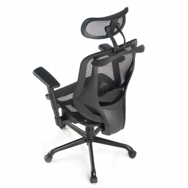 ergonomische bureaustoel zwart locktech netstof mesh 1d verstelbare armleuningen lumbale steun hoofdsteun 10