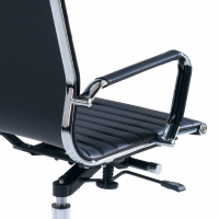 Design bureaustoel Stilo, Verchroomd Frame, hoge rugsteun