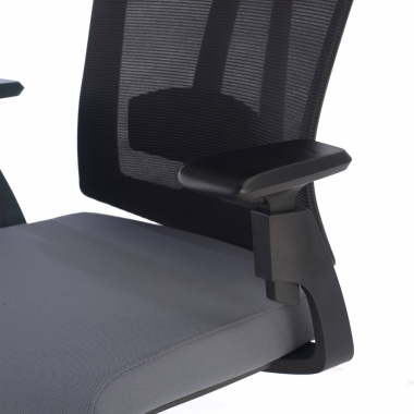 ergonomische bureaustoel grijs ridley netstof mesh 3d verstelbare armleuningen lumbale steun hoofdsteun 6
