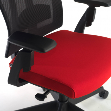 ergonomische bureaustoel rood ridley netstof mesh 3d verstelbare armleuningen lumbale steun hoofdsteun 5