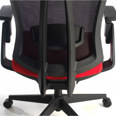 ergonomische bureaustoel rood ridley netstof mesh 3d verstelbare armleuningen lumbale steun hoofdsteun 4