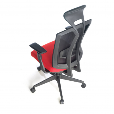 ergonomische bureaustoel rood ridley netstof mesh 3d verstelbare armleuningen lumbale steun hoofdsteun 8