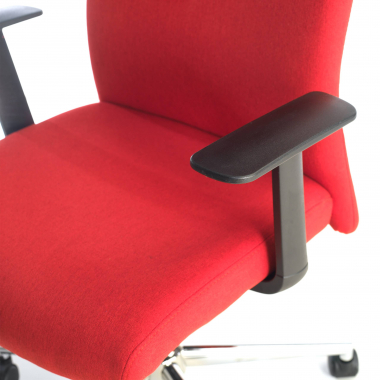 bureaustoel rood smith stof vaste armleuningen 5
