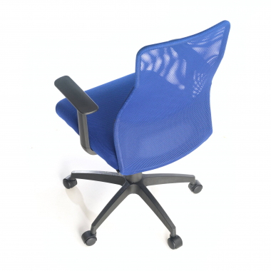 bureaustoel blauw miami netstof mesh vaste armleuningen 7