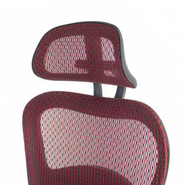 ergonomische bureaustoel rood zwarte structuur netstof mesh 3d verstelbare armleuningen dubbele lumbale steun hoofdsteun 9