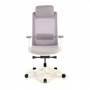 ergonomische bureaustoel wit grijs witte structuur stof 3d verstelbare armleuningen 4