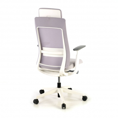 ergonomische bureaustoel wit grijs witte structuur stof 3d verstelbare armleuningen 7