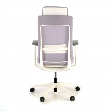 ergonomische bureaustoel wit grijs witte structuur stof 3d verstelbare armleuningen 9