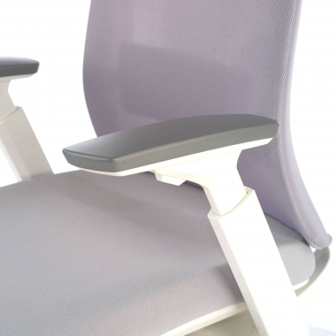 ergonomische bureaustoel wit grijs witte structuur stof 3d verstelbare armleuningen 5
